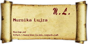 Muzsika Lujza névjegykártya